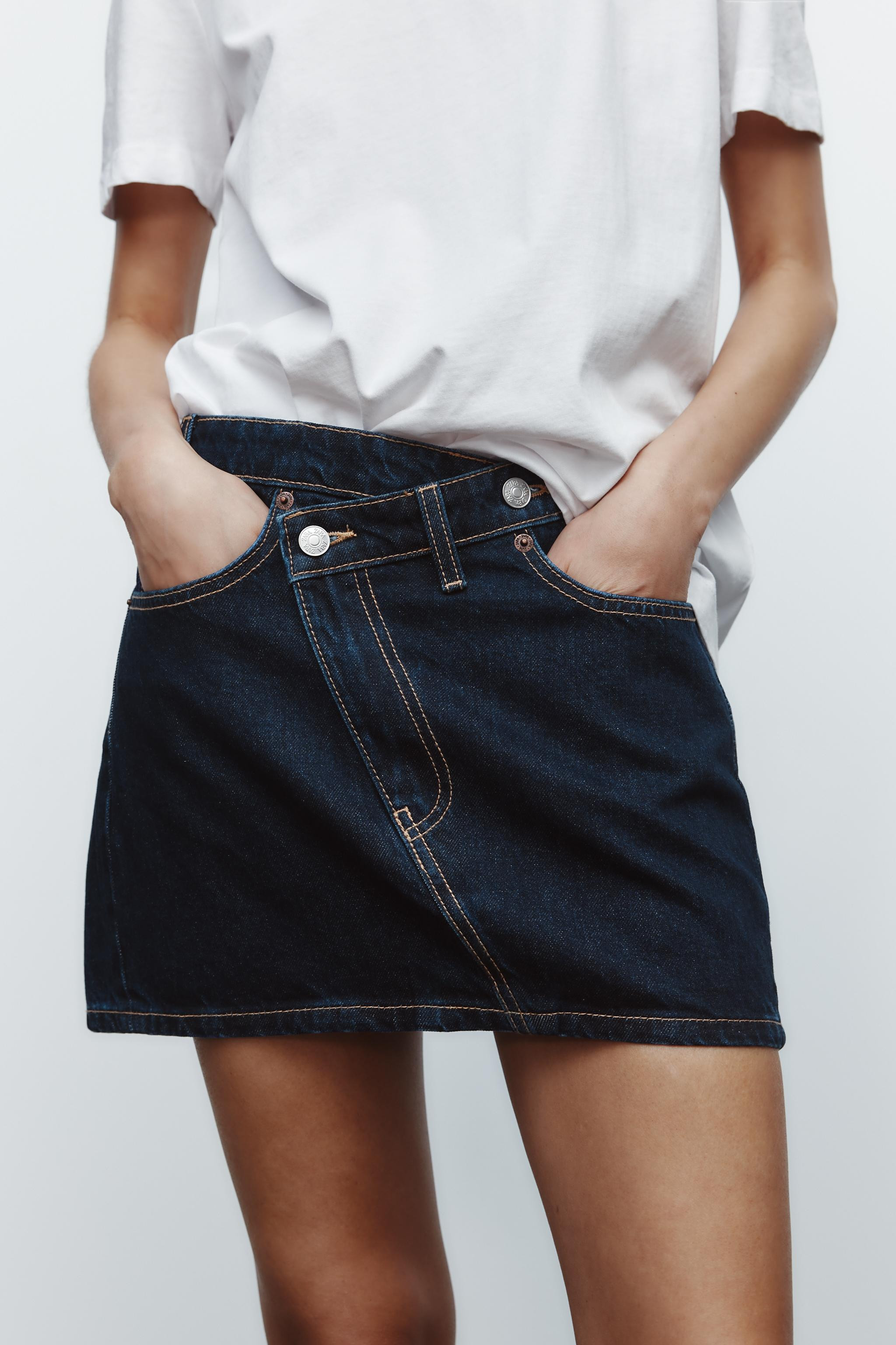 TRF CROSSOVER WAIST DENIM SKIRT | Zara UK