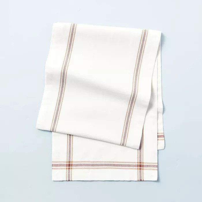 Engineered Border Stripes Table Runner Dune Brown/Sour Cream - Hearth & Hand™ with Magnolia | Target