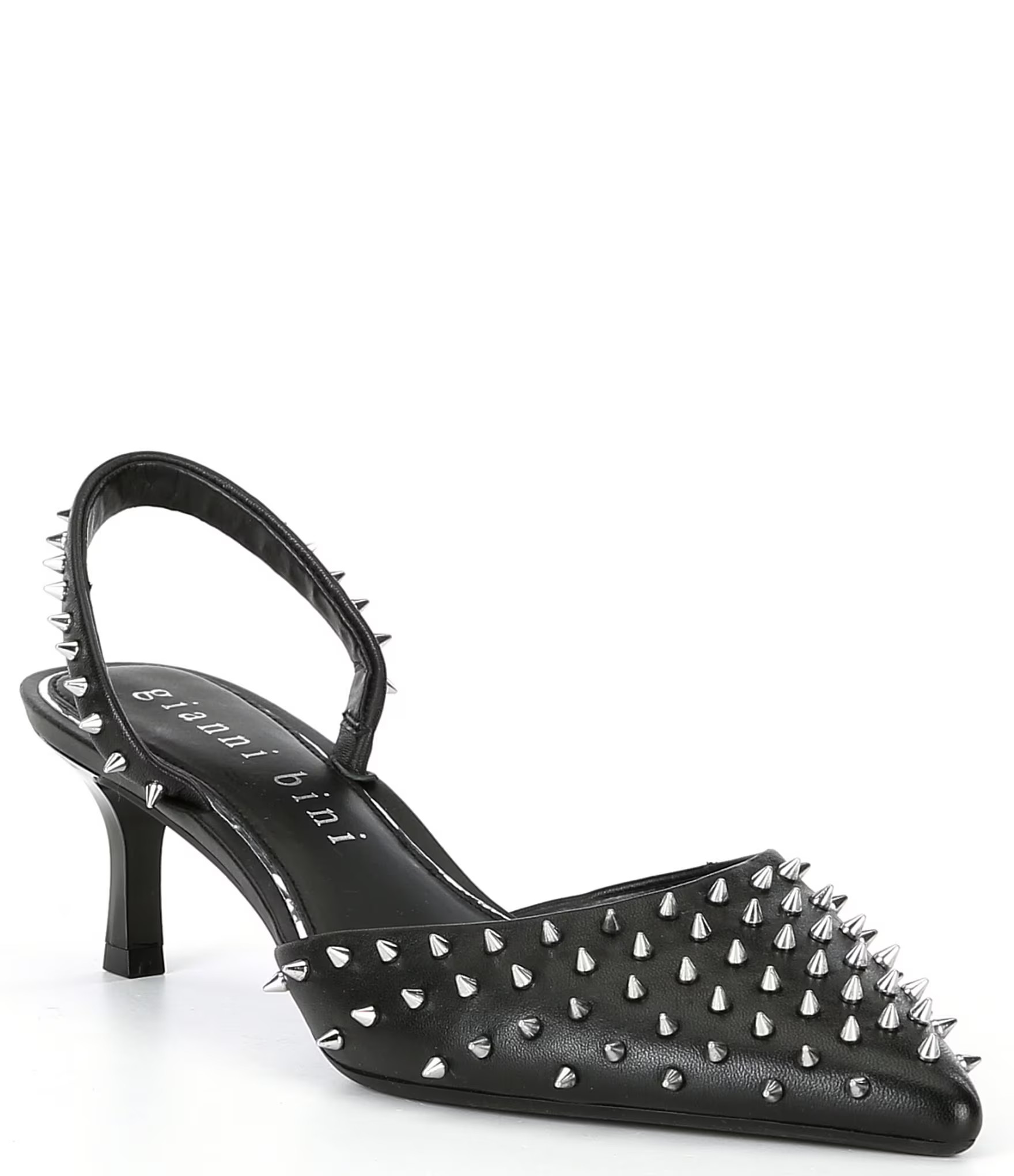 Azurie Leather Studded Slingback Pumps | Dillard's