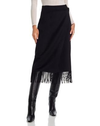 Odette Fringe Trim Midi Skirt | Bloomingdale's (US)