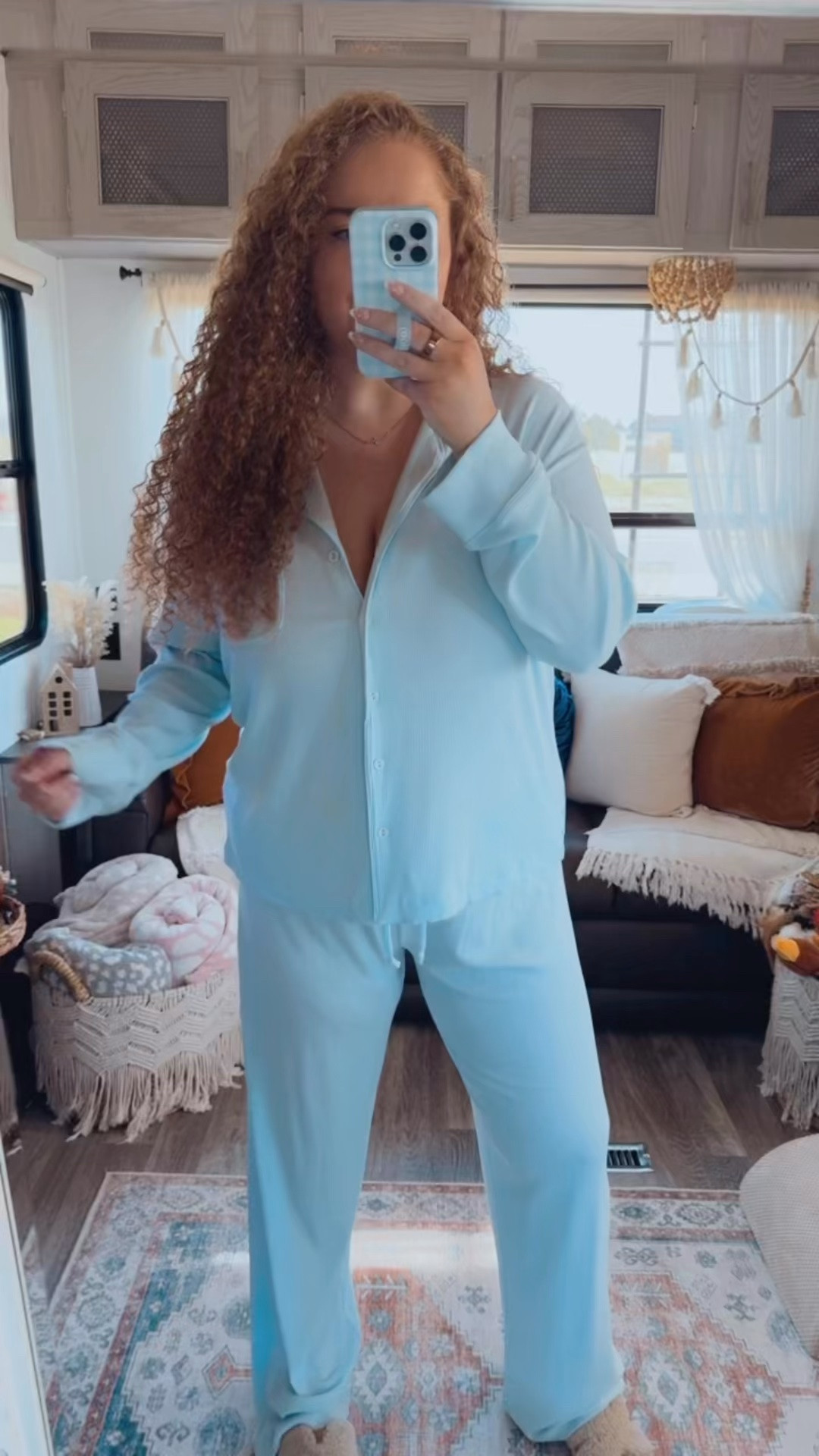My pajama collection is basically just different colors of this set at this point. 😂🩵 The long sleeve version is just as good as the short sleeve, and adding Sherpa sandals makes it the coziest everyday lounge look.🤩 Skims Pajamas | Skims Sleep Set | Long Sleeve Pajama Set | Blue Pajama Set | Baby Blue Loungewear | Cozy Lounge Set | Soft Pajamas | Comfortable Pajamas | Matching Pajama Set | Luxury Loungewear | Everyday Lounge Outfit | Home Outfit | Cozy Girl Style | Slow Morning Outfit | Self Care Outfit | Sherpa Sandals | Sherpa Slippers | Cozy House Shoes | Amazon Finds | Comfortable Basics | Winter Loungewear | Gift For Her | LTK Fashion | Cozy Aesthetic 🩵✨

#LTKdayinmylife #LTKootd #LTKselfcare