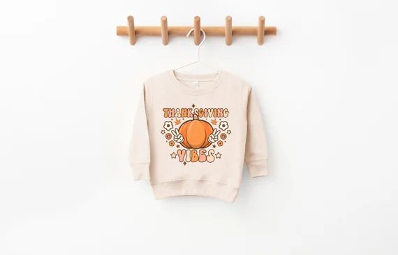 Thanksgiving Vibes Sweatshirt  Kids Thanksgiving Sweater - Etsy | Etsy (US)