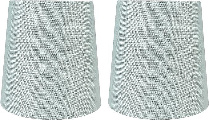 Meriville Set of 2 Capri Linen Clip On Chandelier Lamp Shades, 4-inch by 5-inch by 5-inch | Amazon (US)