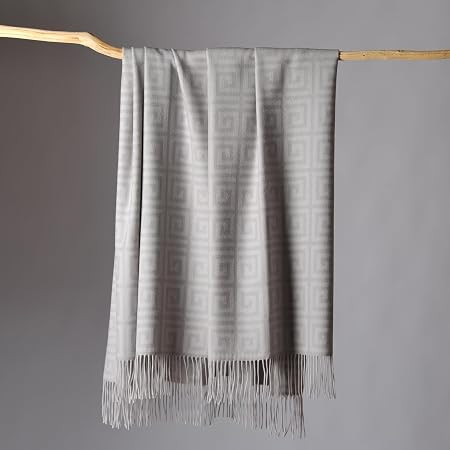 CUDDLE DREAMS Premium Cashmere Throw Blanket with Fringe, Luxuriously Soft (Greek Key) | Amazon (US)