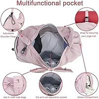 WOLT Gym Bag For Women - Pink Yoga Mat Bag With Shoes Compartment, Weekender Overnight Tote Bag W... | Amazon (US)