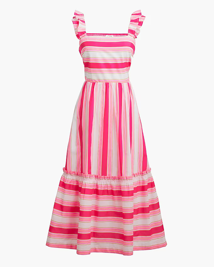 Striped squareneck midi dress | J.Crew Factory
