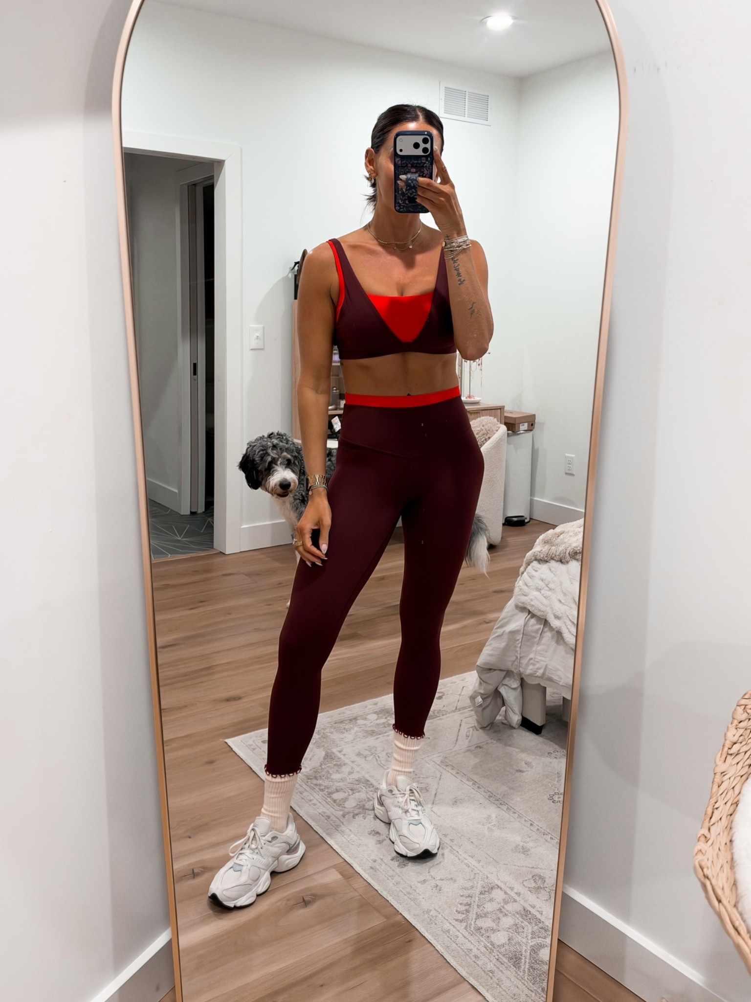 Top-medium
Bottoms-small
Sneakers-size down 1/2

#LTKootd #LTKfitnessgoals #LTKActive