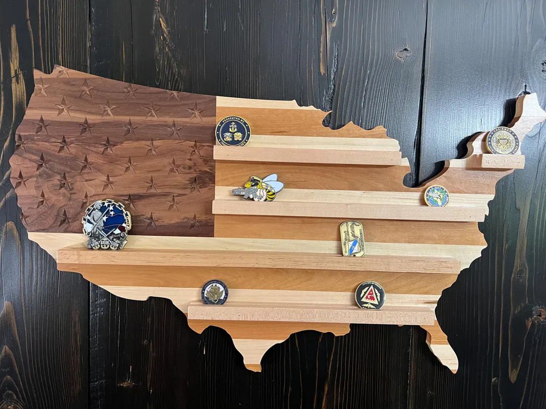 USA Cutout Challenge Coin Rack - Etsy | Etsy (US)