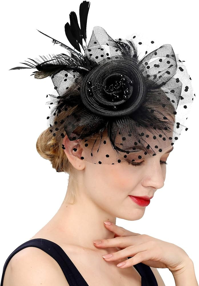 Cizoe Fascinators Hat for Women Tea Party Headband Kentucky Derby Wedding Flower Cocktail Mesh Fe... | Amazon (US)