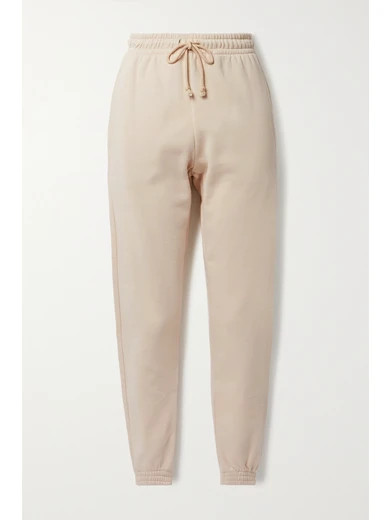 Reformation - Net Sustain Rocky Organic Cotton-jersey Track Pants - Beige | NET-A-PORTER (US)