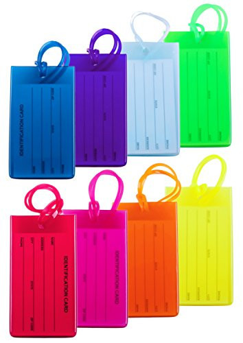 8 Packs Colorful Flexible Travel Luggage Tags for Baggage Bags/Suitcases - Name ID Labels1 Set for Travel 1 | Amazon (US)