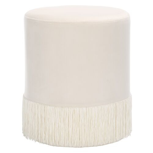 Melora Velvet Ottoman With Tassel | One Kings Lane