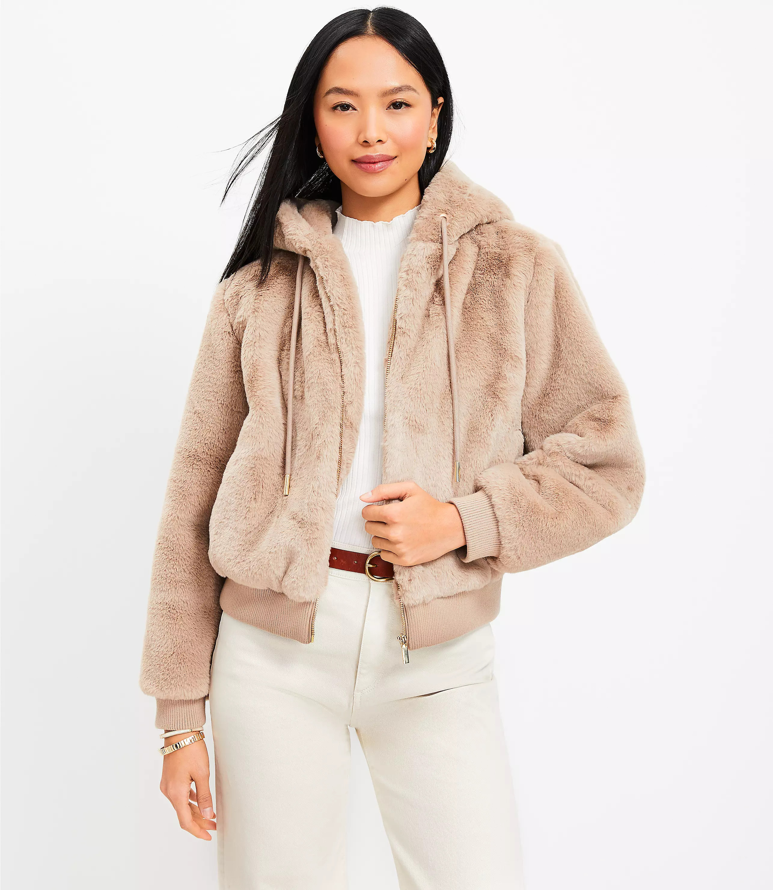 Faux Fur Bomber Jacket | LOFT