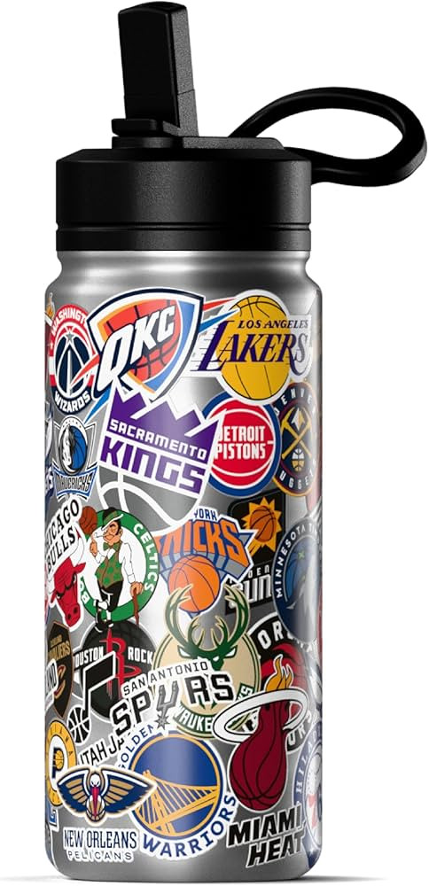 Hydrapeak x NBA Officially Licensed All Team Sticker Print 20 oz Insulated Water Bottle with Stra... | Amazon (US)