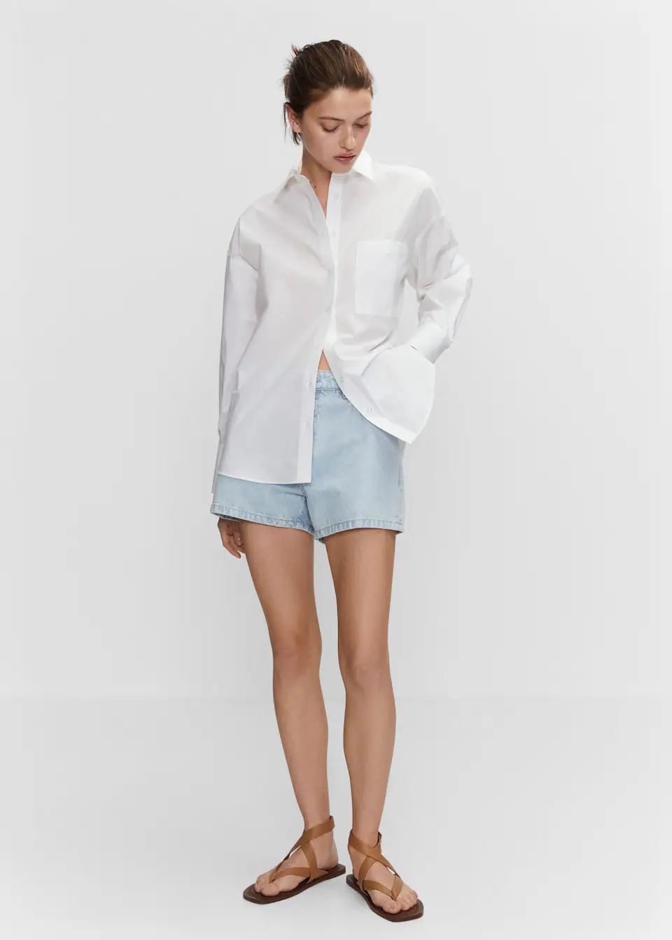 Oversize cotton shirt -  Women | Mango USA | MANGO (US)