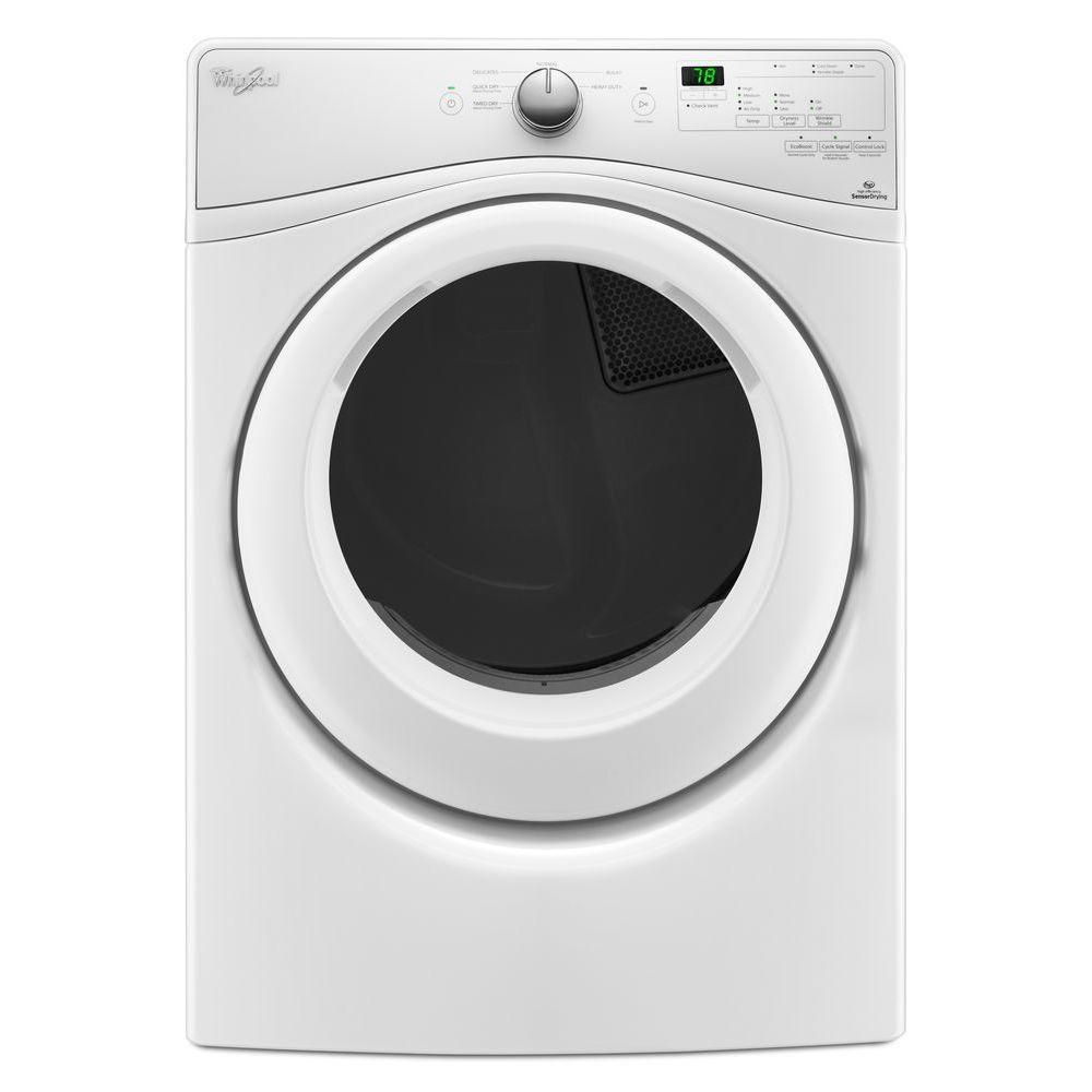 Whirlpool 7.4 cu. ft. 240 Volt White Electric Vented Dryer with Advanced Moisture Sensing, ENERGY ST | The Home Depot