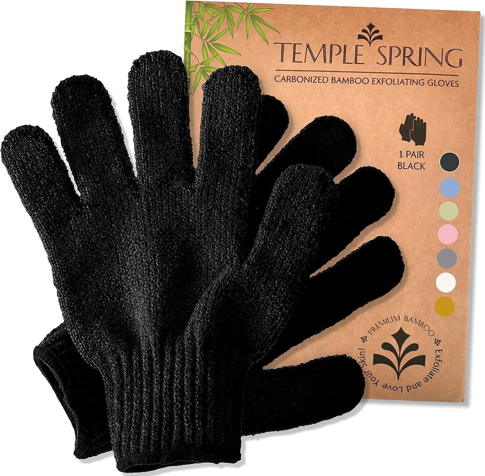 Temple Spring Exfoliating Gloves - Rayon Bamboo Bath/Shower Gloves, Bath Gloves for Shower Exfoli... | Amazon (US)