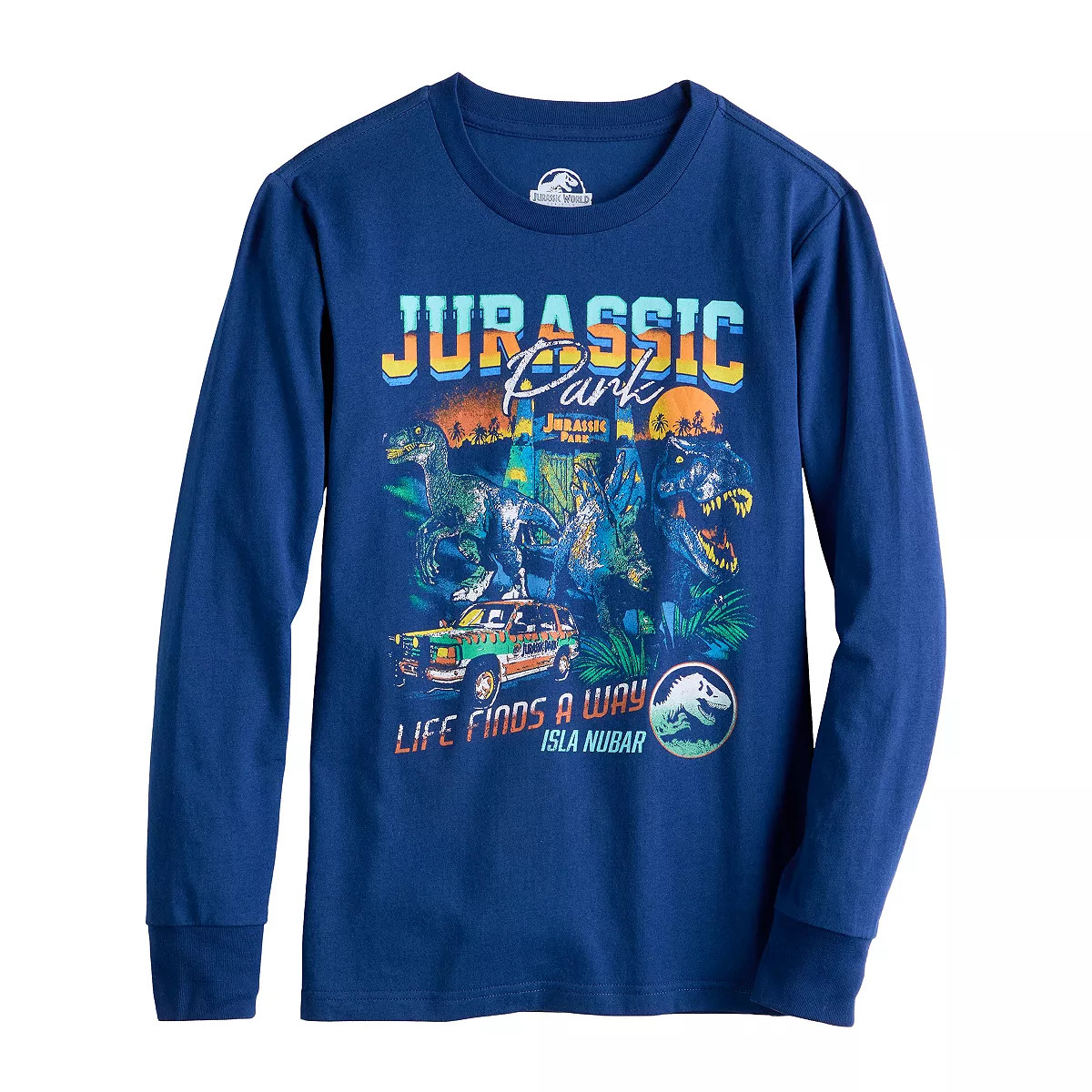 Boys 8-20 Jurassic Park Life Finds A Way Isla Nubar Dinosaur Long Sleeve Graphic Tee | Kohl's