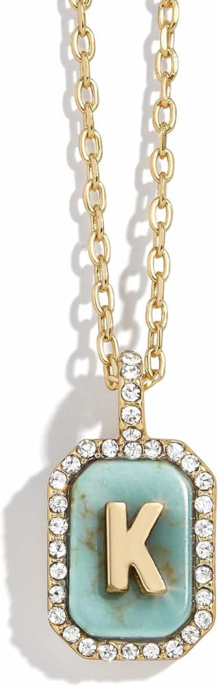 BaubleBar Initial Necklace - Dainty Gold-Plated Personalized Letter Pendant Necklace, Small Dog T... | Amazon (US)