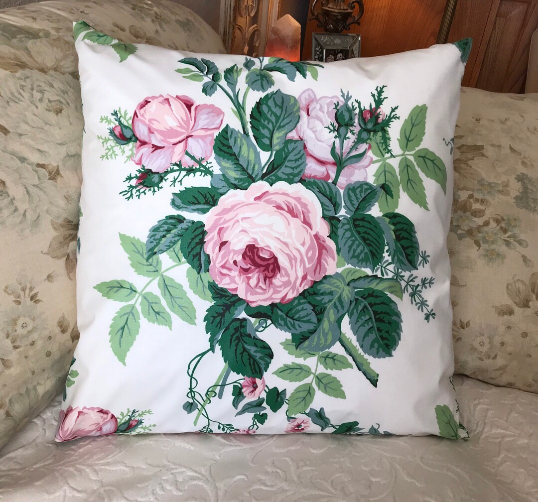 CABBAGE ROSE Pillow Cover GORGEOUS Colors - Etsy | Etsy (US)