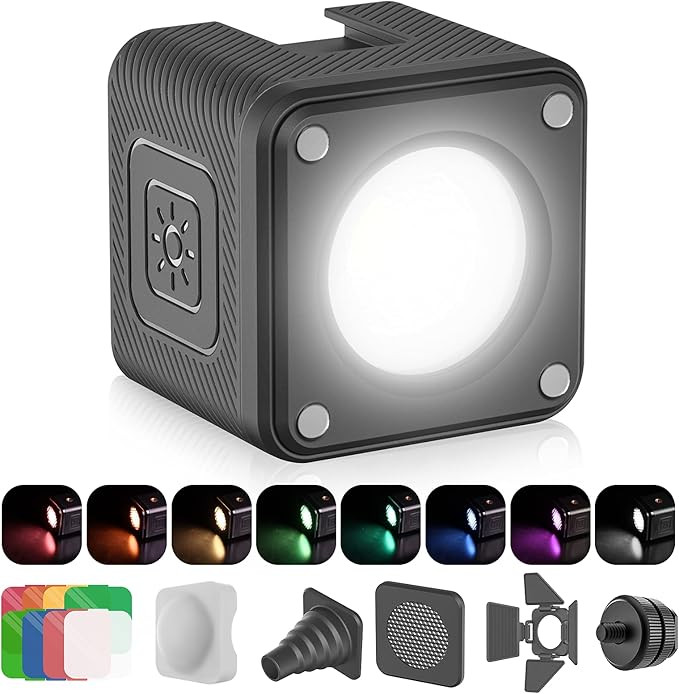 ULANZI LED Video Light Waterproof IP68 Camera Lighting Kit Mini Cube with 8 Color Gel Filters, Di... | Amazon (US)