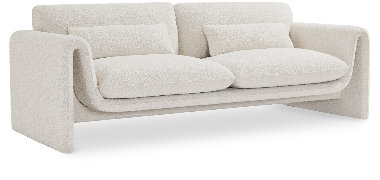 Stylus Boucle Fabric Sofa In Cream | 1stopbedrooms