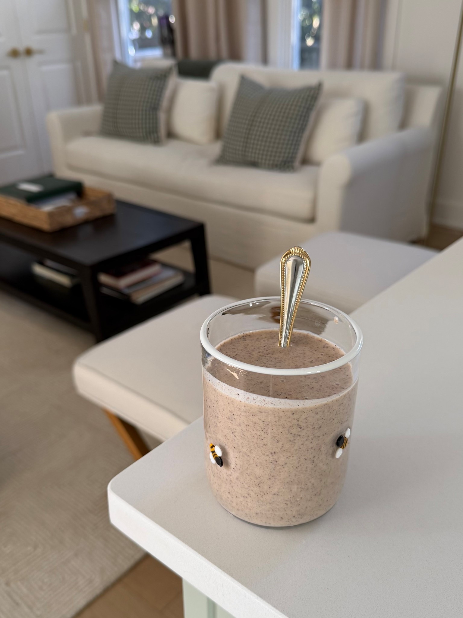 [1/21/26] my go-to breakfast is always a smoothie | sharing my usual, but can easily adapt to add your favorite fruits and nut butters! these glasses from Anthropologie are also a favorite, linking some on out of season that are on sale!!

[smoothie recipe: Banana, peanut butter, cacao nibs, whole milk, Flax seed, chia seeds, cacao powder, ashwagandha] 

#LTKdayinmylife #LTKSaleAlert #LTKmorningroutine