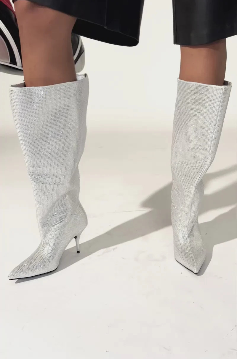 AZALEA WANG JARROW SILVER RHINESTONE BOOTIE | AKIRA