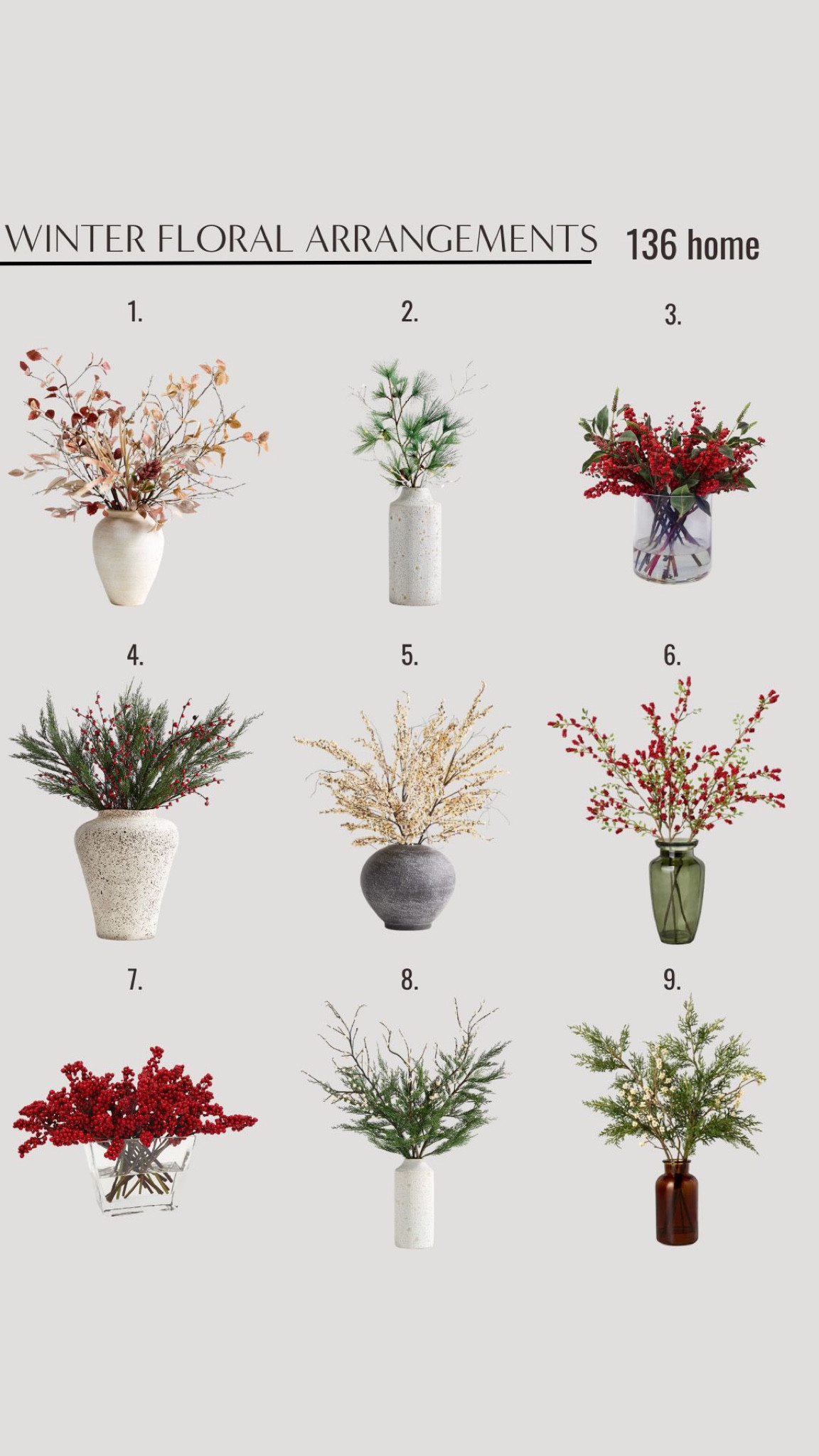 Winter Floral Arrangements #winter #winterdecor #fauxfloral #vase #floralarrangement #homedecor #interiordesign

#LTKhome #LTKstyletip #LTKSeasonal