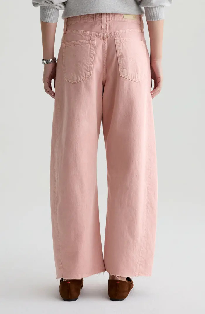 Hattie Raw Hem High Waist Crop Barrel Jeans | Nordstrom