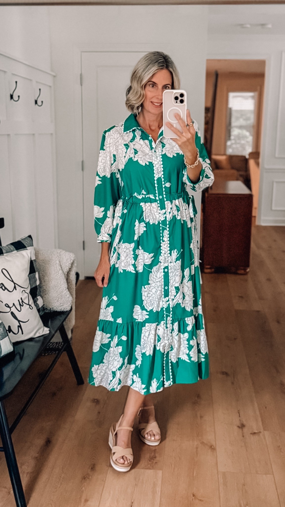 This green floral dress has the prettiest details plus side ties that let you cinch the waist just right. It buttons all the way down and is available in other colors. Wearing a small.



#amazondress #outfitideas #FloralDress #GreenDress #teacherstyle #amazonfinds #workwear #teacheroutfits #amazonfashion #OOTD
#EverydayStyle #AffordableFashion #LTKDress #SummerOutfit #VacationStyle #AmazonStyle Amazon dress

#LTKFindsUnder50 #LTKWorkwear #LTKSeasonal