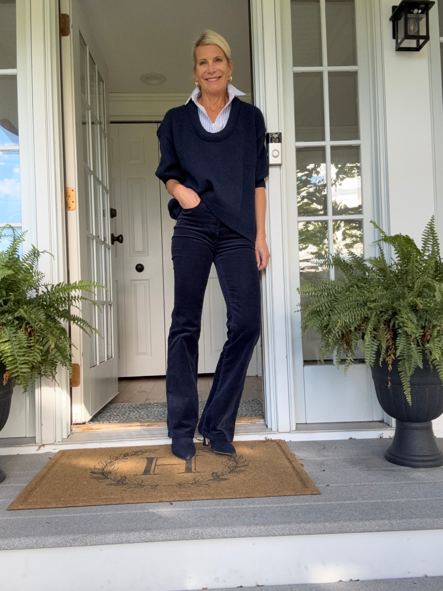 I kid you not-I have work these EVERY night out since I got them.  I bought them in brown too, so I’ve been rotating them either different things.  They’re a whopping $48 bucks from Loft!  A fine wale corduroy is a good thing :)

#LTKOver40 #LTKWorkwear #LTKStyleTip