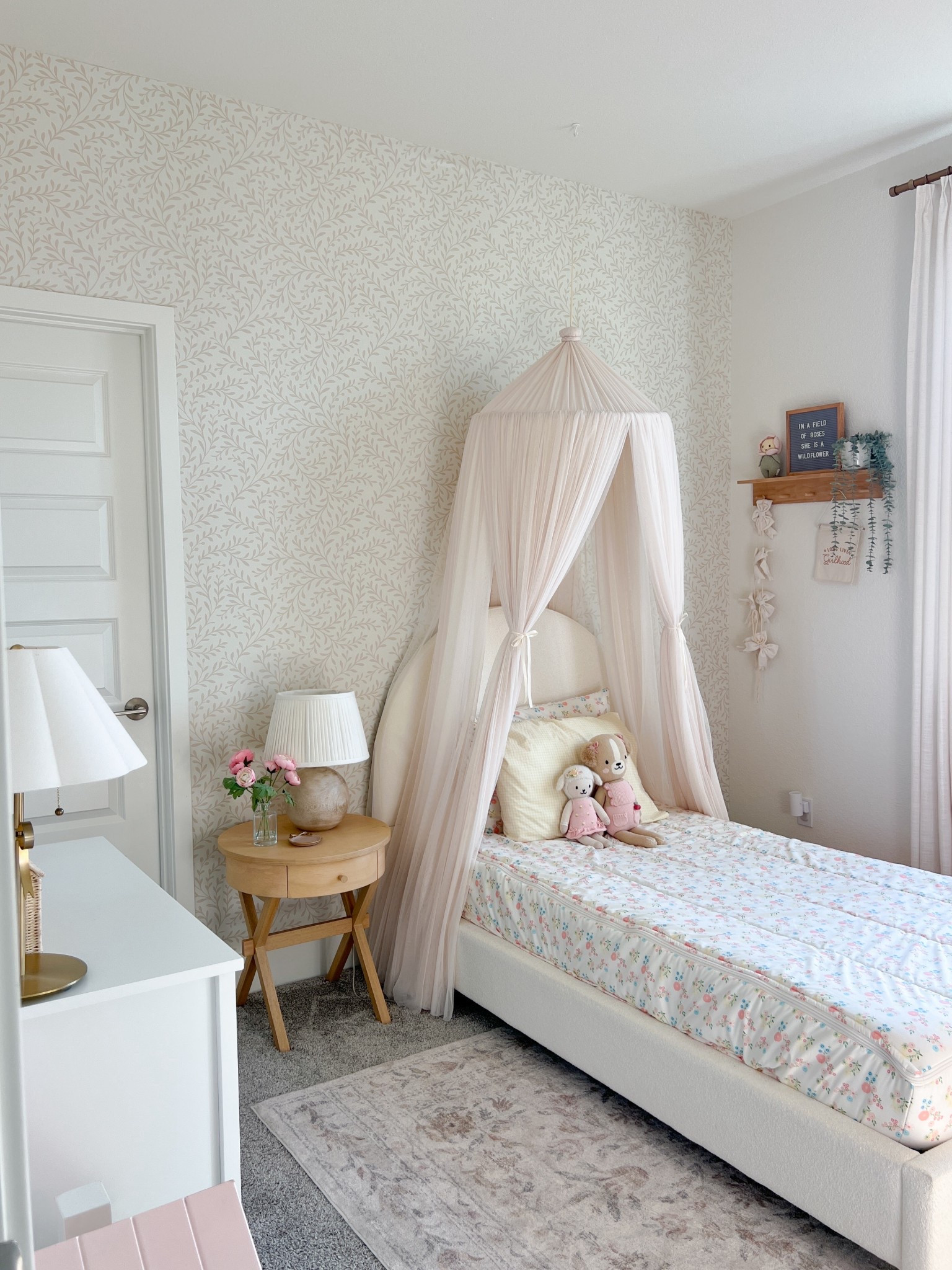 Loving this new wallpaper refresh in Nora’s room ✨🌸 It’s called “Love Rose Vines”. 

#LTKKids
