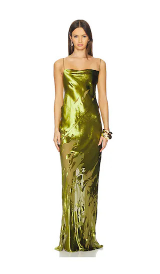 Cowl Bias Gown in Moss | Revolve Clothing (Global)