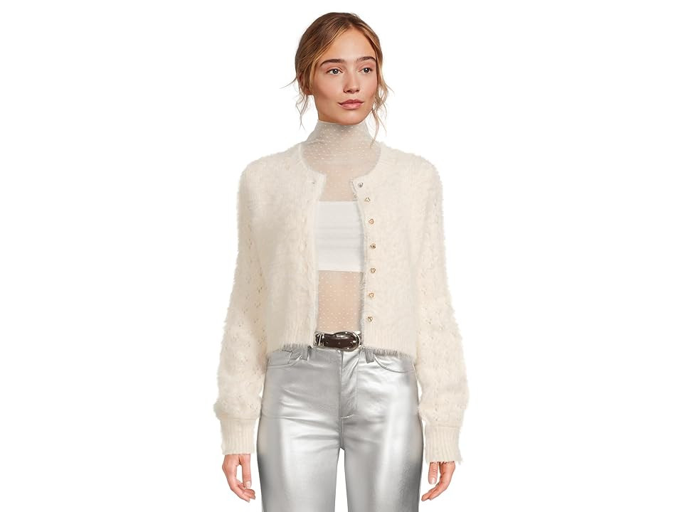 Free People Celeste Cardi Women's Sweater Ivory : LG (Women's 12), Acrylic/Cotton/Polyamide | Zappos