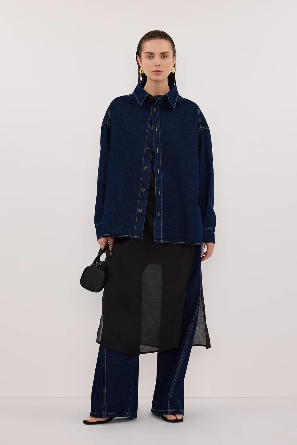ASHTON INDIGO OVERSIZED DENIM SHIRT | DISSH