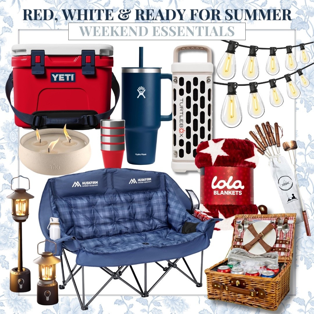 Everything you need for a red, white, and ready summer weekend 🇺🇸 From backyard barbecues and lake days to fireworks and family gatherings, these are the essentials I’m reaching for all season long. Practical, festive, and perfect for making the most of every summer moment.

YETI cooler, Hydro Flask tumbler, Outdoor lighting, Turtlebox speaker, Lola blanket, Picnic basket, Summer entertaining, Fourth of July essentials, Backyard hosting, Lake day favorites, Outdoor living, Summer must haves, audriedollins

#LTKSeasonal #LTKTravel #LTKdayinmylife