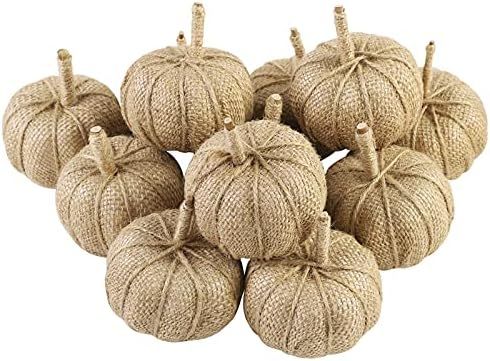 Aneco 12 Pack Artificial Pumpkins Burlap Pumpkins Harvest Decoration Pumpkins for Harvest Festiva... | Amazon (US)