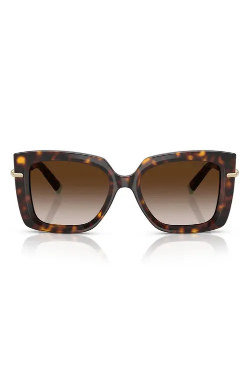 Tiffany & Co. 53mm Gradient Butterfly Sunglasses in Havana /Brown Gradient at Nordstrom | Nordstrom