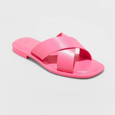Women's Lennon Crossband Slide Sandals - A New Day™ | Target