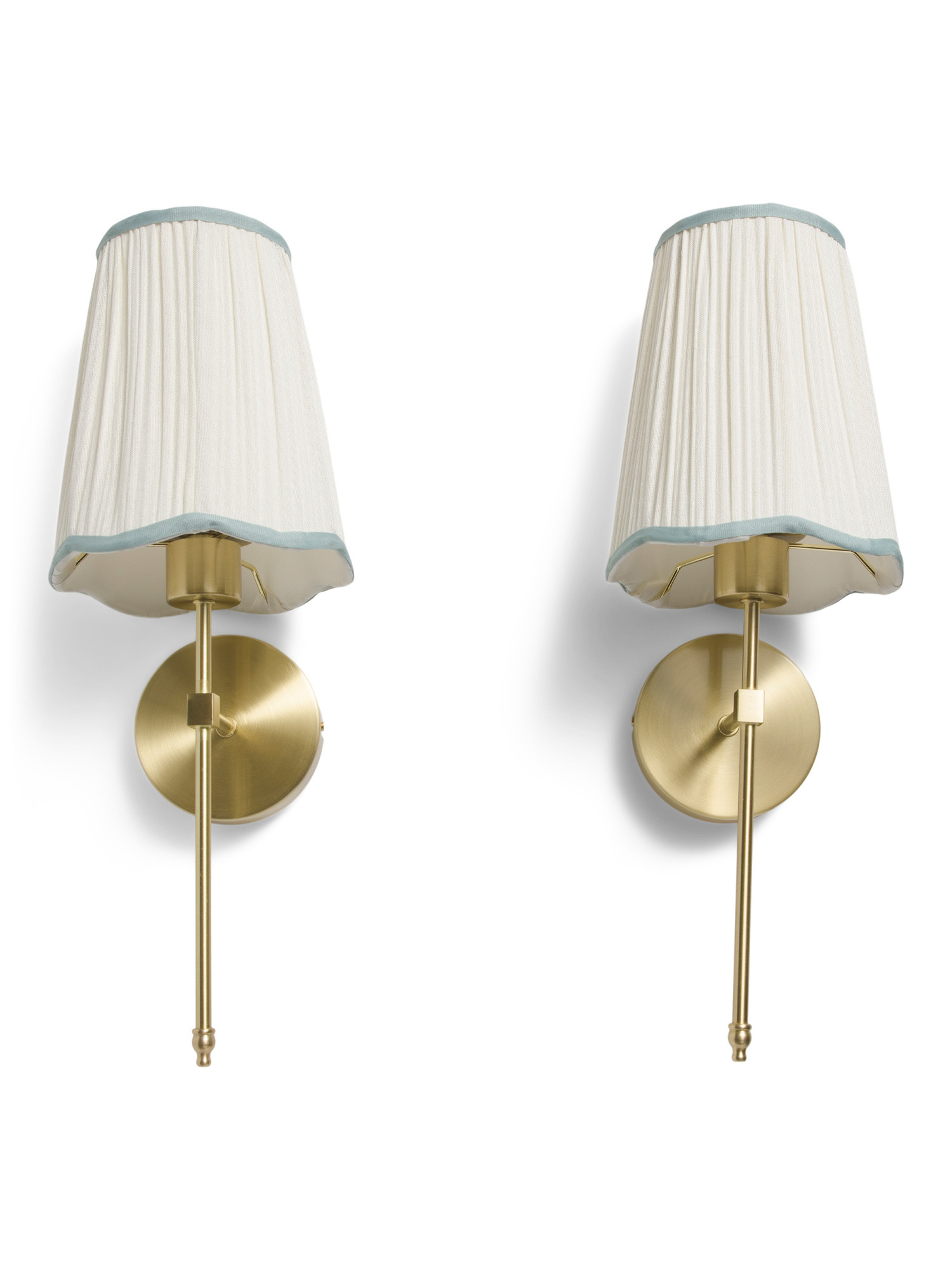 2pk 20in Rechargeable Metal Pole Sconces With Pleated Scalloped Shades | Home | Marshalls | Marshalls