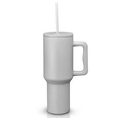 Cheer Collection Leakproof Insulated Tumbler with Reusable Straw 40oz (Gray) | Target