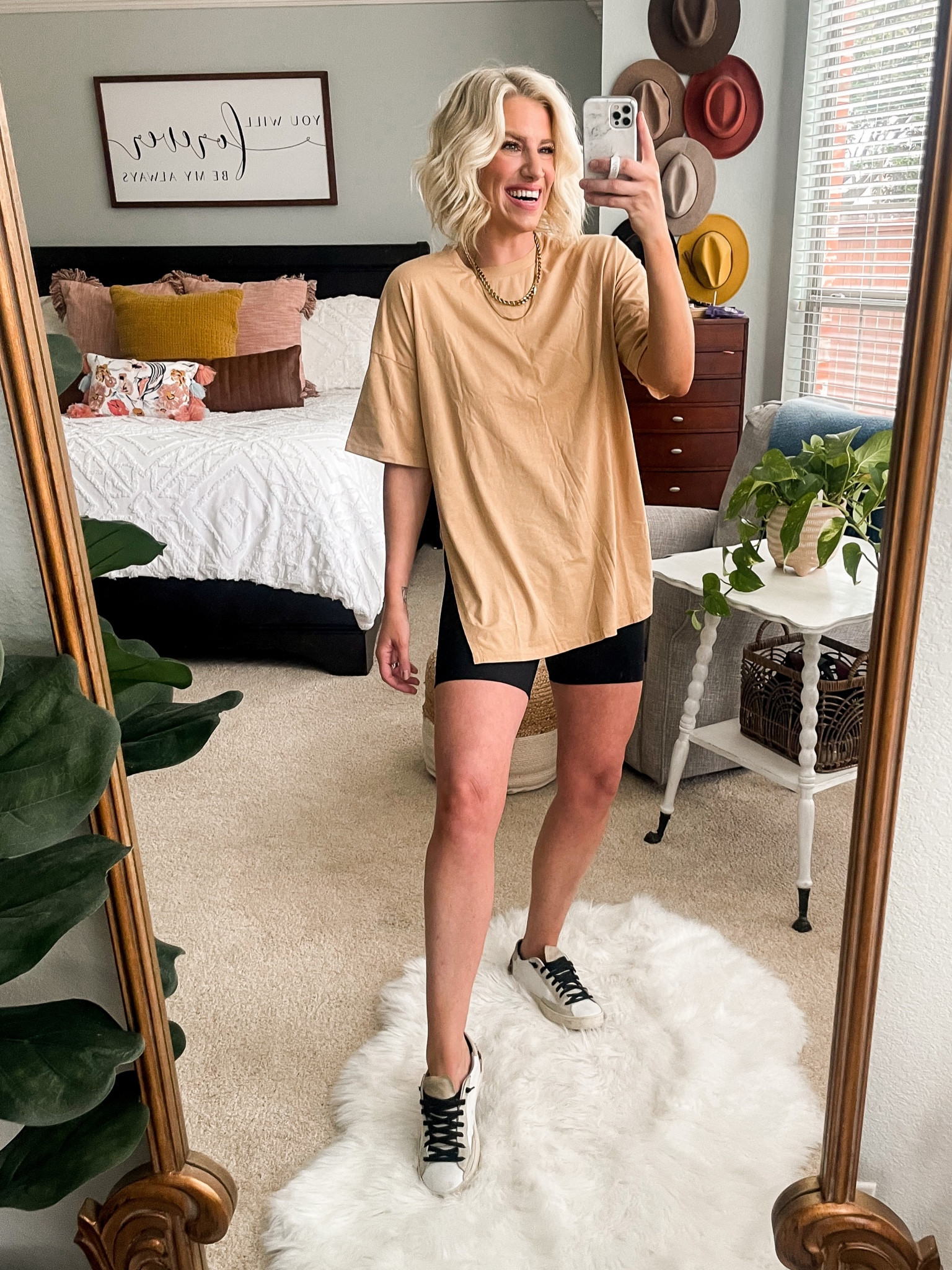 Free people inspired tee on Amazon 
Tee fits TTS wearing small
Shorts fit TTS wearing small 

#LTKunder50 #LTKstyletip #LTKFind