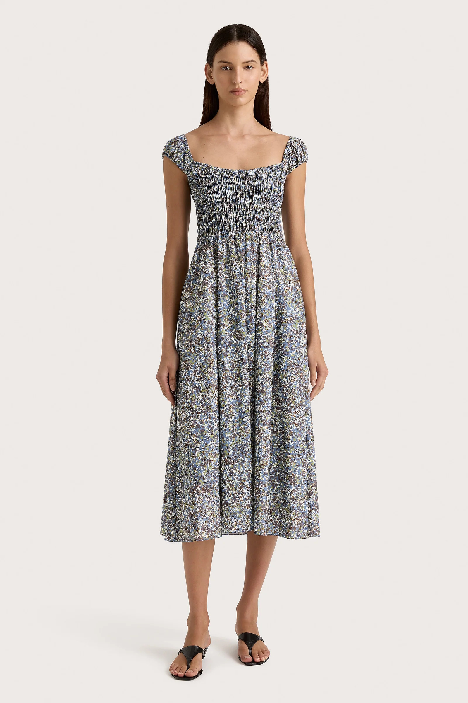 Lene Midi Dress Meander Blue | Faithfull (AU)