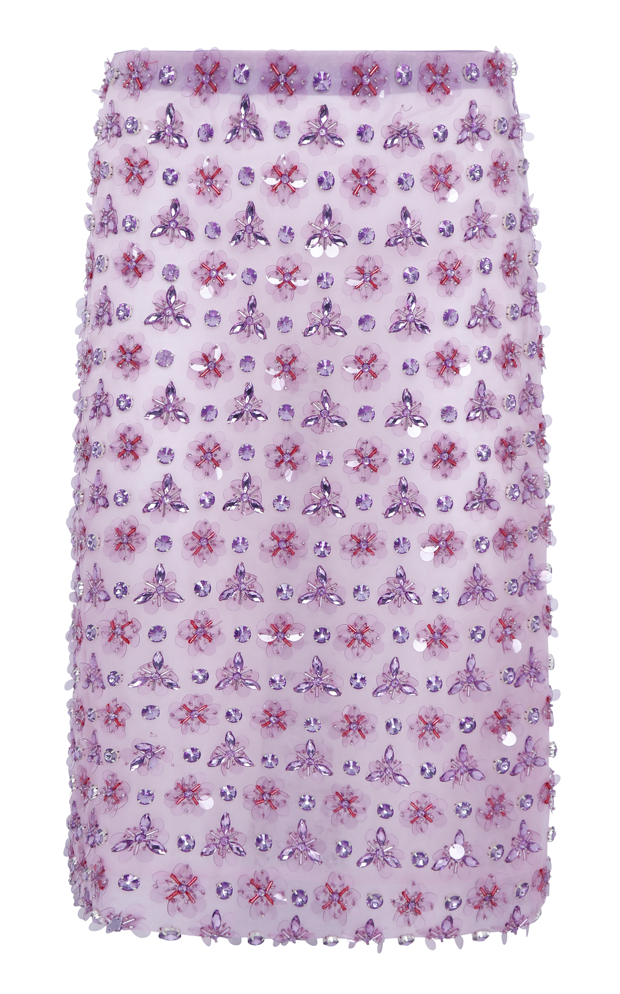 Low-Rise Crystal-Embellished Organza Midi Skirt | Moda Operandi (Global)