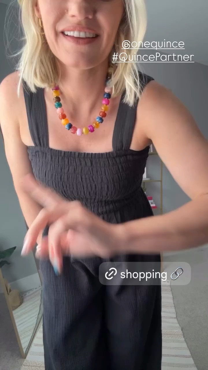 Sharing my latest @Quince try on! I love this jumpsuit! I’m wearing an xs! 
#QuincePartner

#LTKootd #LTKPetite #LTKOver40
