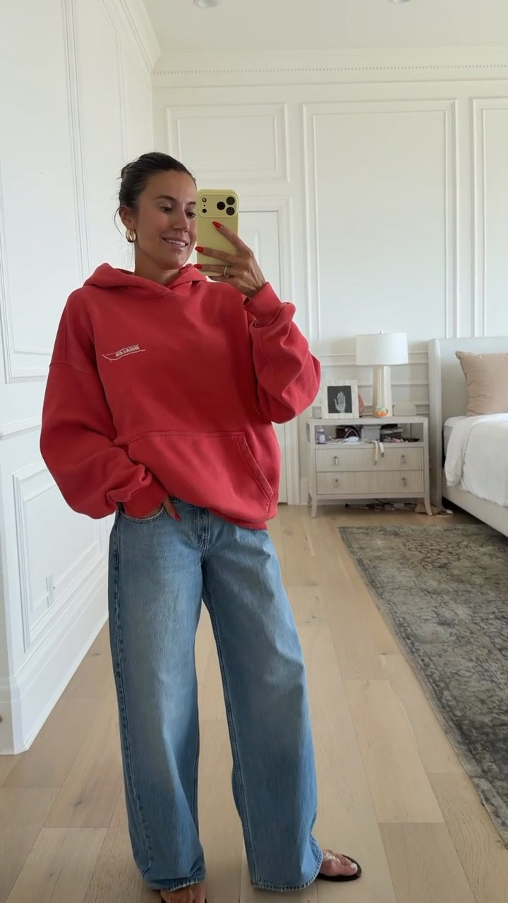 Oversized hoodie + wide leg jeans = my fav uniform ✨ my sweatshirt and jeans are not BOGO 50% off this weekend @abercrombie 
Wearing size large in the hoodie 

Abercrombie sale, Abercrombie hoodie, casual outfit, mom outfit

#LTKootd #LTKSaleAlert #LTKOver40