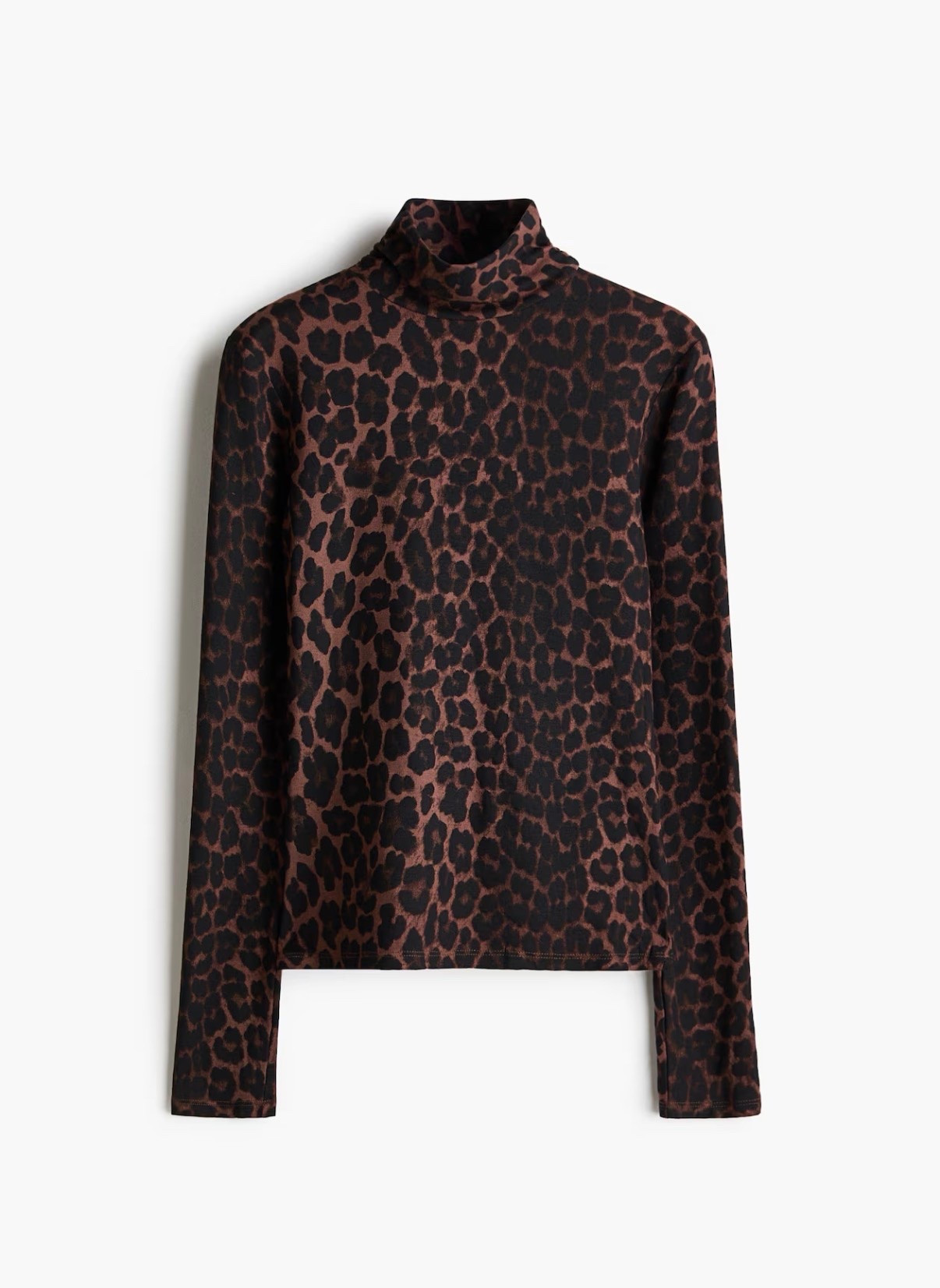 Leopard print mock neck shirt