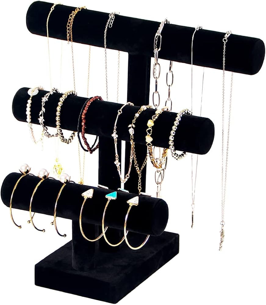 T Bar Bracelet Display Stand,Bracelet Organizer,Bracelet Holder,Jewelry Display Stand, Necklace B... | Amazon (US)