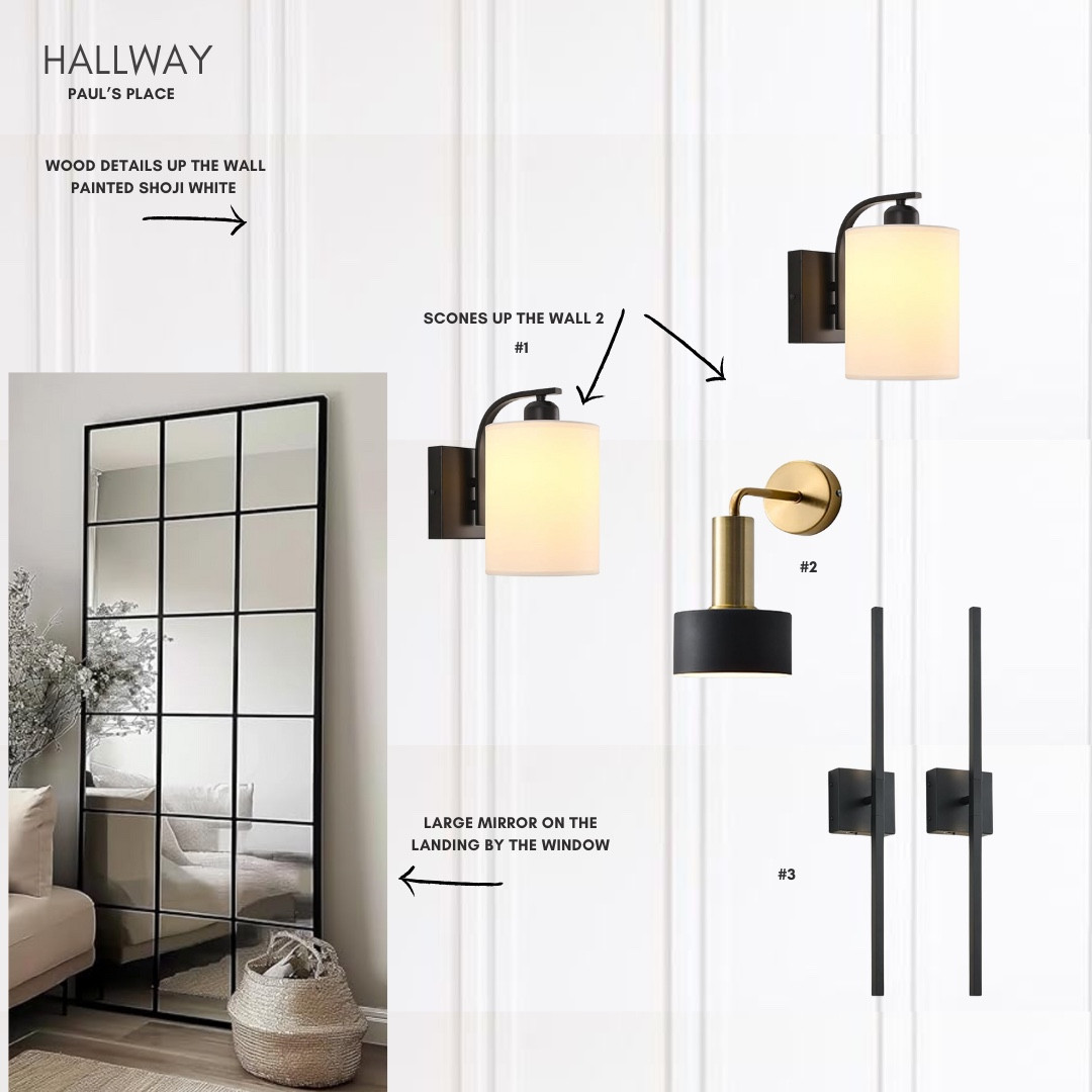 Staircase decor, adding a mirror on a landing and a board and batten the stairway whole different feeling. 

#LTKHome